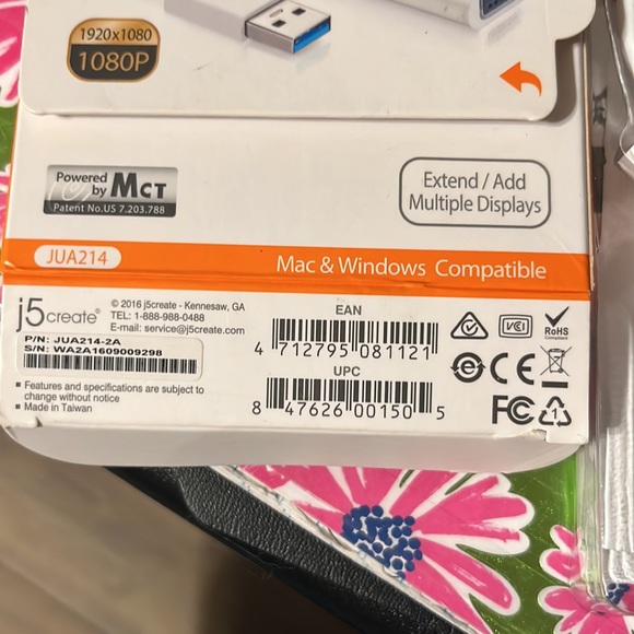NEW j5create USB to VGA Multi-Monitor Adapter JUA214 Windows Mac OS - Picture 4 of 4